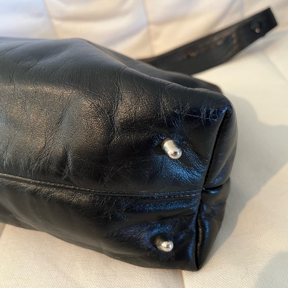 Vintage Ruth Stalz Designer Leather click lock Adjustable Strap Purse with scarf - Picture 13 of 16